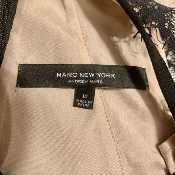 NWT Marc New York Dress Sz 10 Black Sleeveless Lace Trim Mini Andrew Marc - Picture 9 of 14